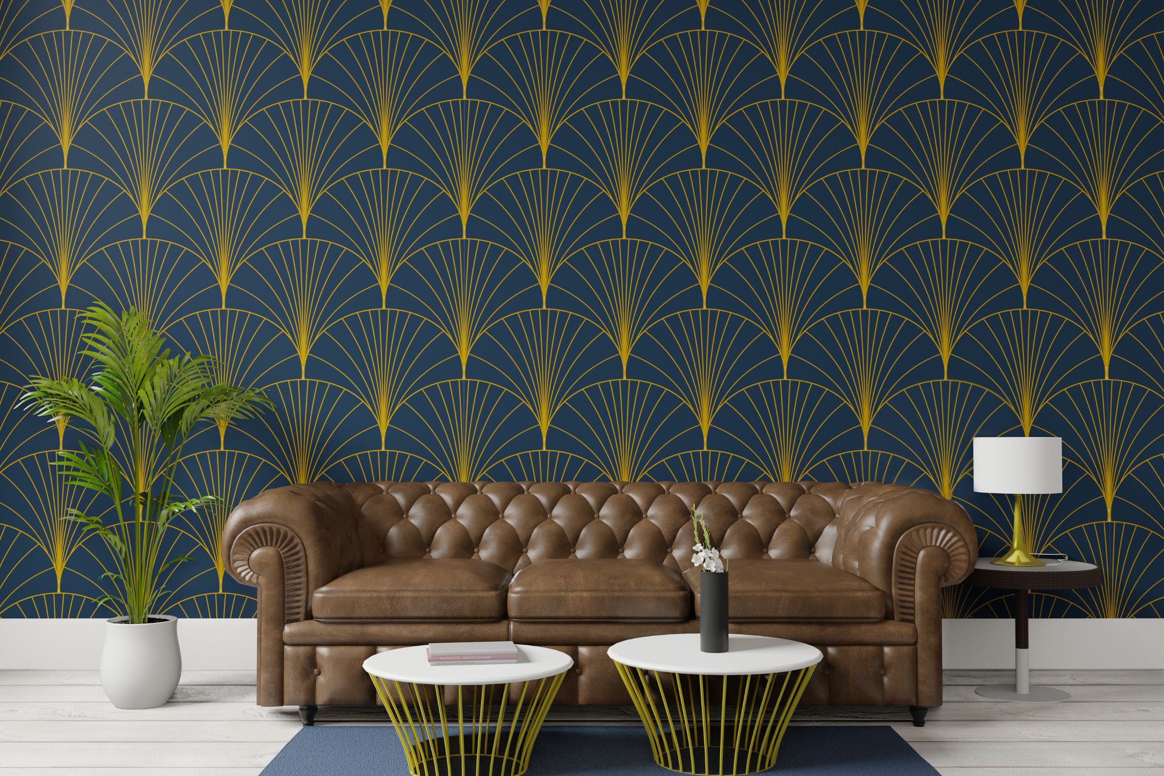 Master wallpaper installation in luxury interior